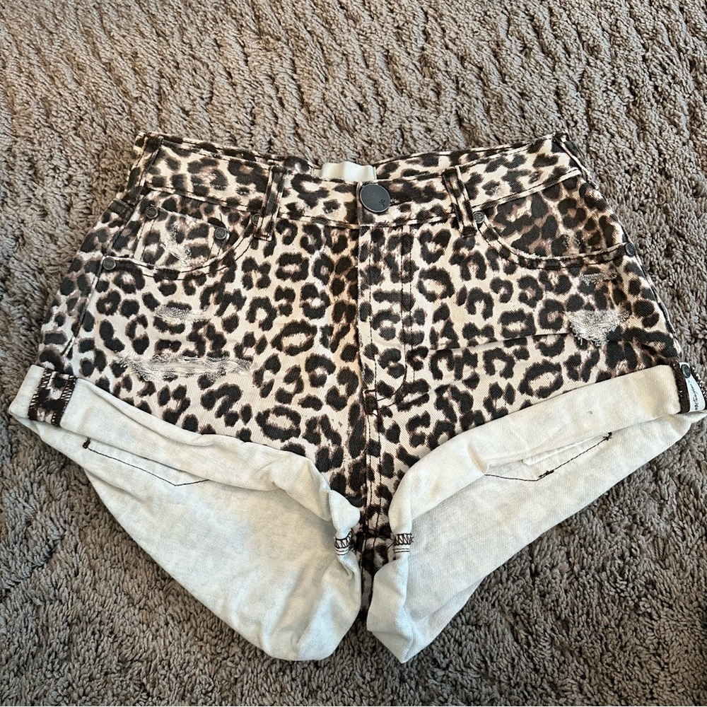 One Teaspoon Mini Cheetah Shorts